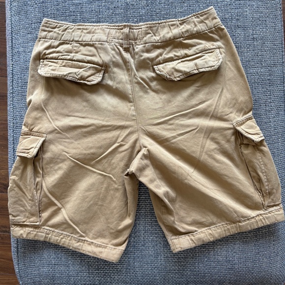 Abercrombie & Fitch Men’s Distressed Khaki/Tan Button Fly Cargo Shorts Sz 33 - Picture 4 of 5